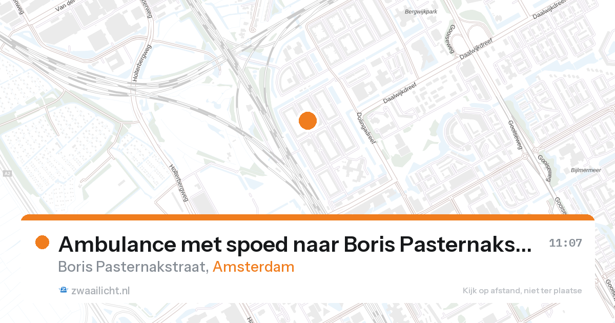 Ambulance met spoed naar Boris Pasternakstraat in Amsterdam — 27 aug 2026