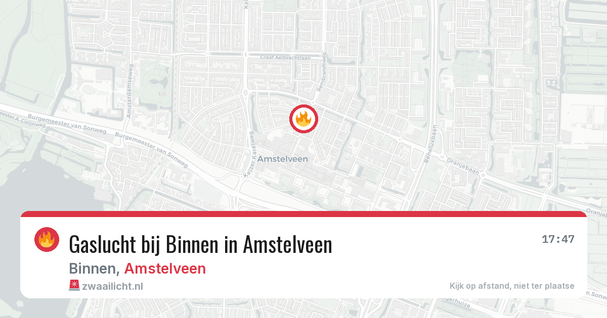 Gaslucht bij Binnen in Amstelveen — 10 jul 2026
