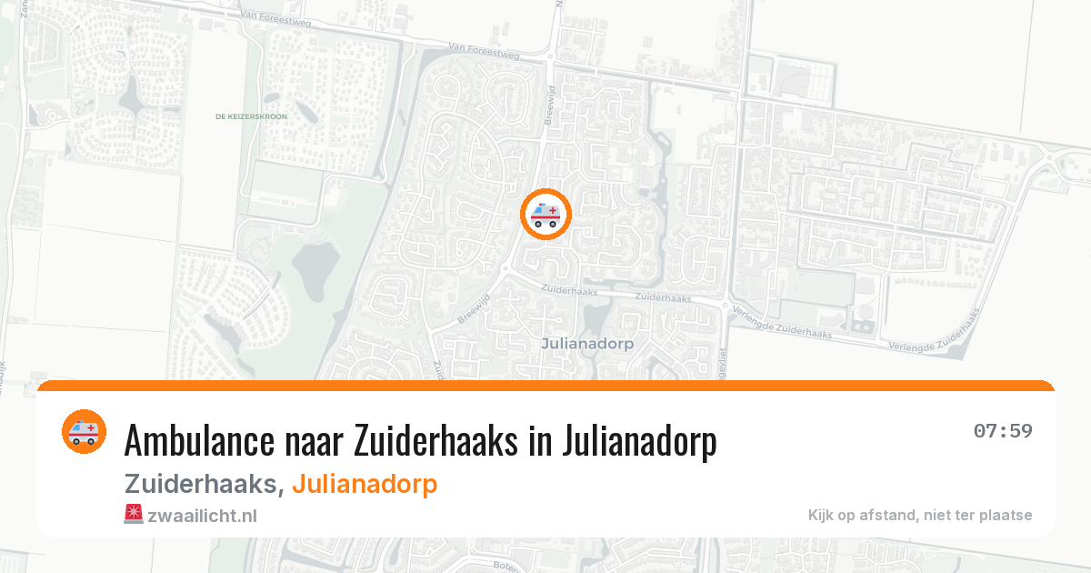 Ambulance naar Zuiderhaaks in Julianadorp — 14 jul 2026