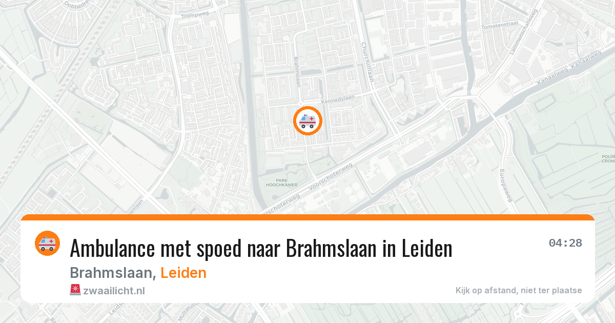 Ambulance met spoed naar Brahmslaan in Leiden — 9 aug 2026