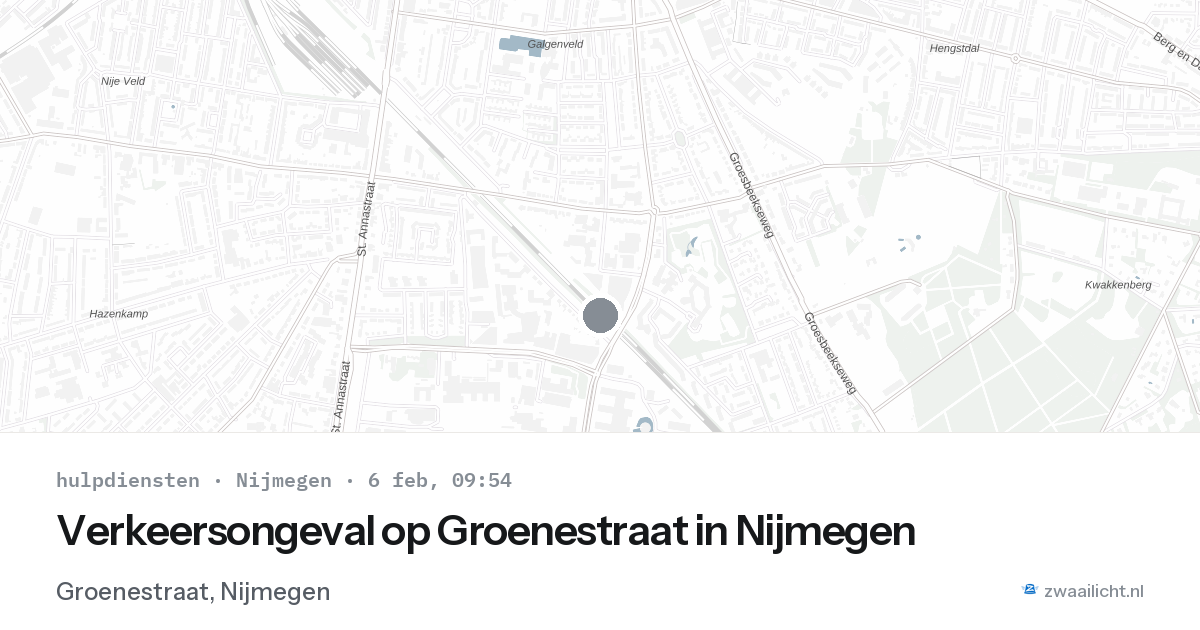 Verkeersongeval op Groenestraat in Nijmegen — 6 feb 2026