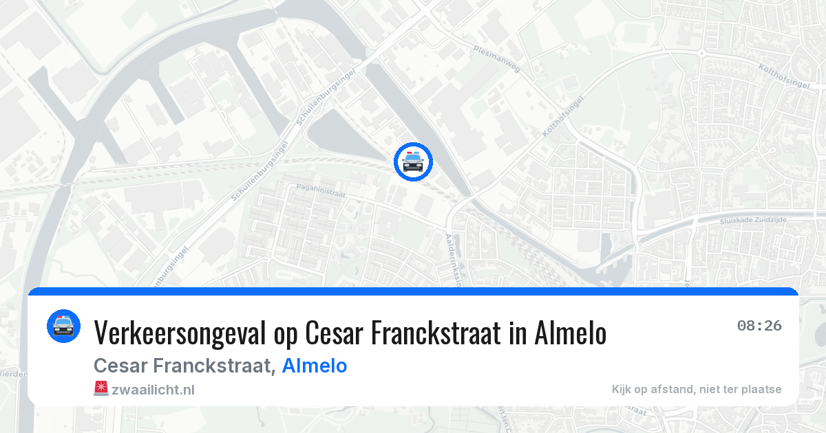 Verkeersongeval op Cesar Franckstraat in Almelo — 22 jun 2026
