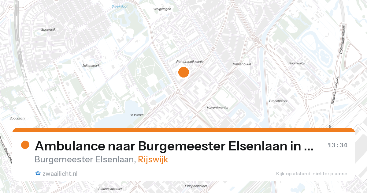 Ambulance naar Burgemeester Elsenlaan in Rijswijk — 27 aug 2026