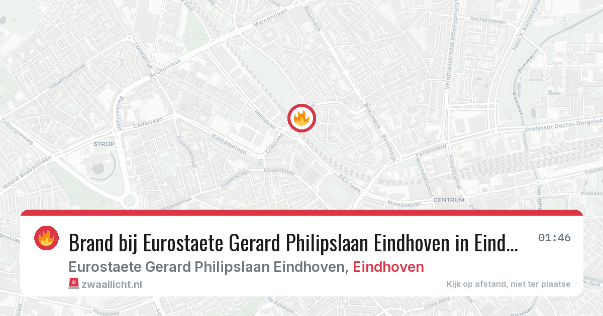 Brand bij Eurostaete Gerard Philipslaan Eindhoven in Eindhoven — 15 mrt 2026