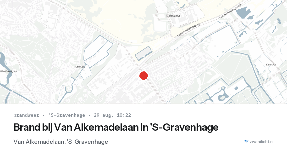 Brand bij Van Alkemadelaan in 'S-Gravenhage — 29 aug 2026