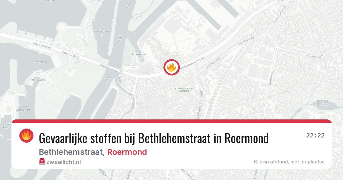 Gevaarlijke stoffen bij Bethlehemstraat in Roermond — 19 mrt 2026