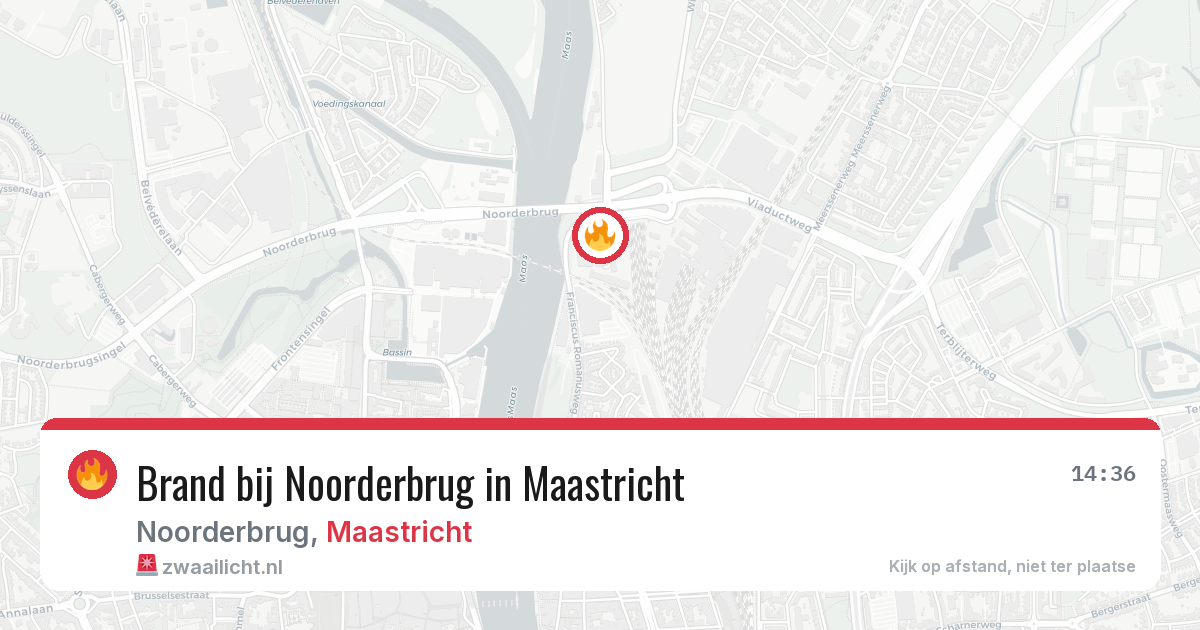 Brand bij Noorderbrug in Maastricht — 2 apr 2026