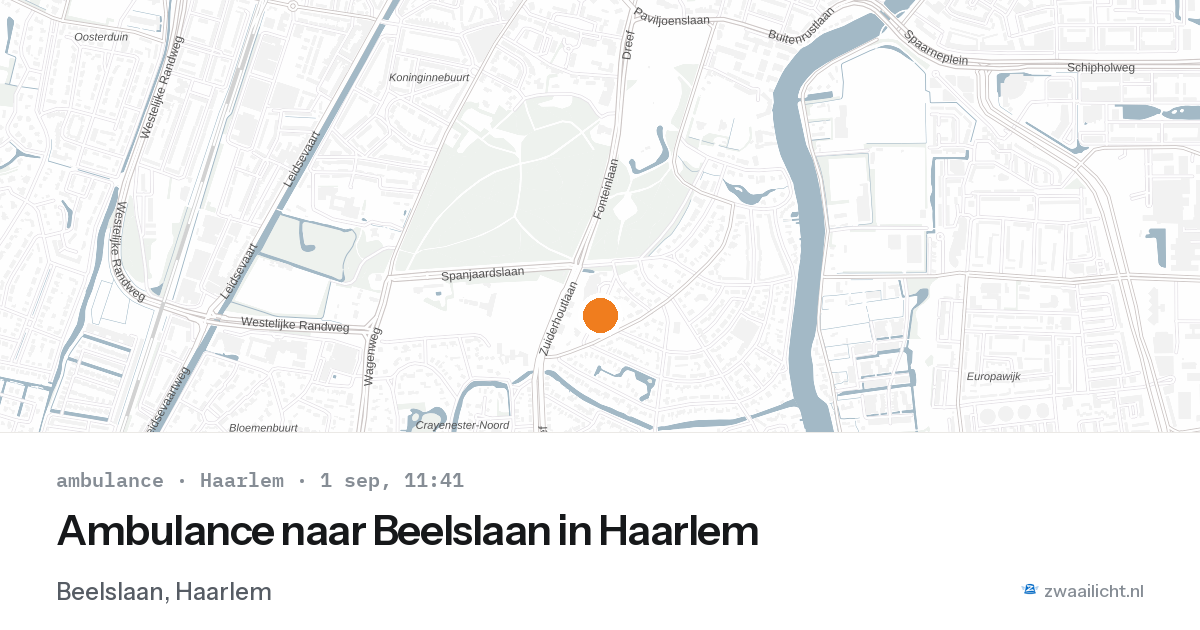 Ambulance naar Beelslaan in Haarlem — 1 sep 2026