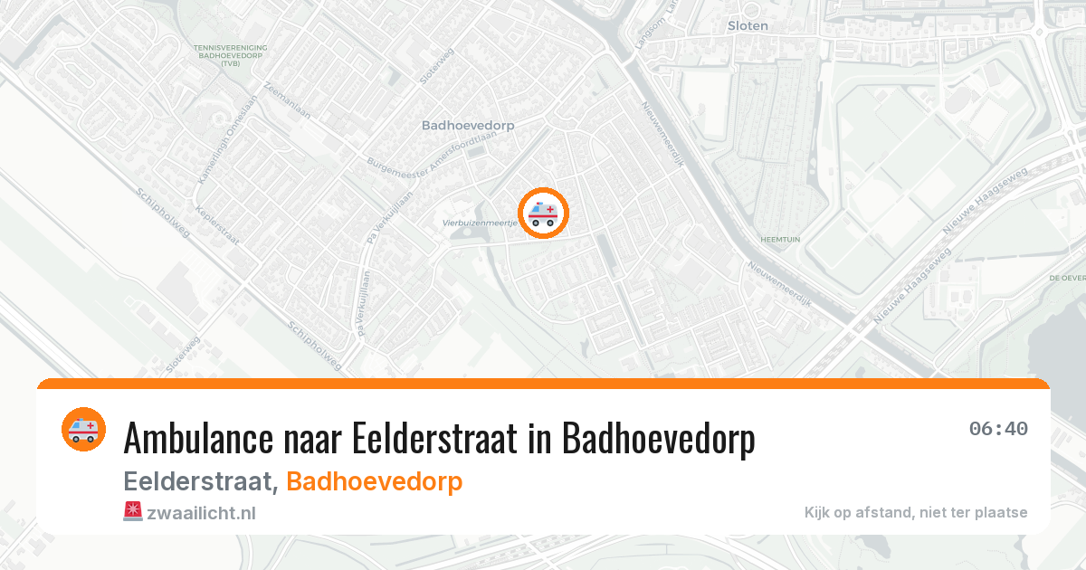 Ambulance naar Eelderstraat in Badhoevedorp — 23 jun 2026