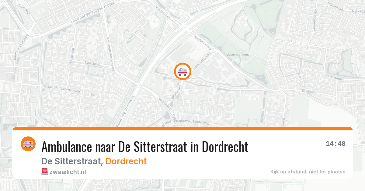 Ambulance naar De Sitterstraat in Dordrecht — 4 aug 2026