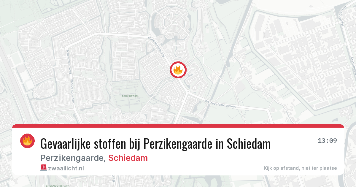 Gevaarlijke stoffen bij Perzikengaarde in Schiedam — 30 jul 2026