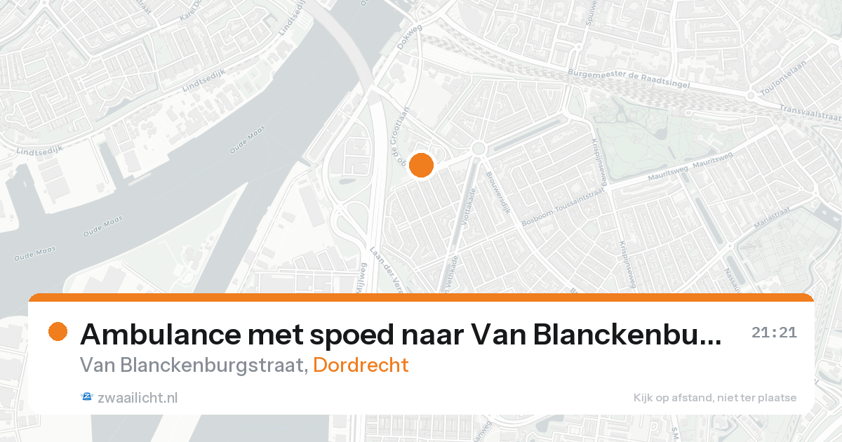 Ambulance met spoed naar Van Blanckenburgstraat in Dordrecht — 15 aug 2026