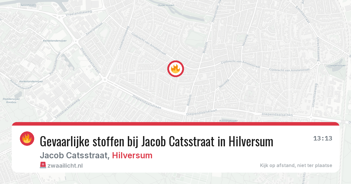 Gevaarlijke stoffen bij Jacob Catsstraat in Hilversum — 16 mrt 2026