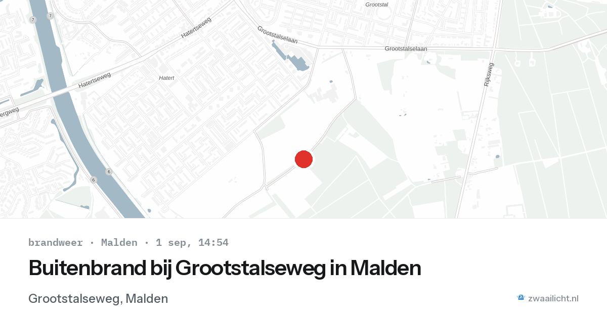 Buitenbrand bij Grootstalseweg in Malden — 1 sep 2026