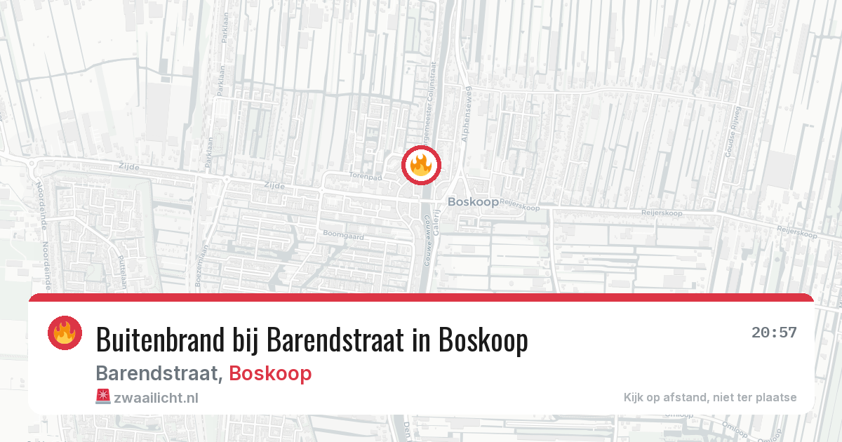 Buitenbrand bij Barendstraat in Boskoop — 3 mrt 2026