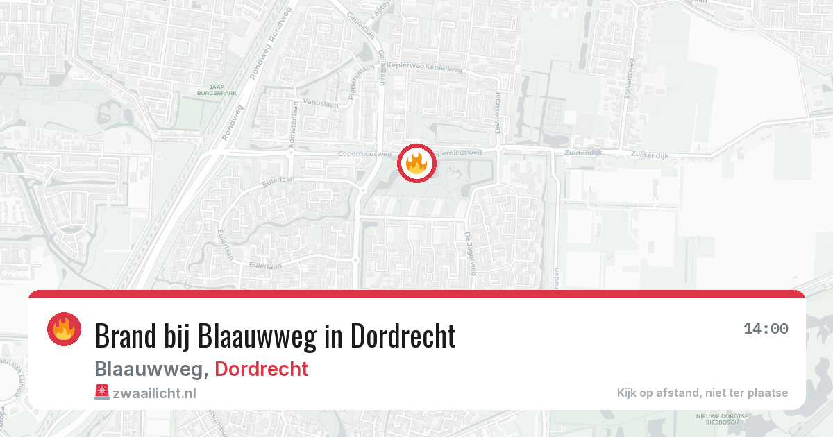 Brand bij Blaauwweg in Dordrecht — 11 jun 2026