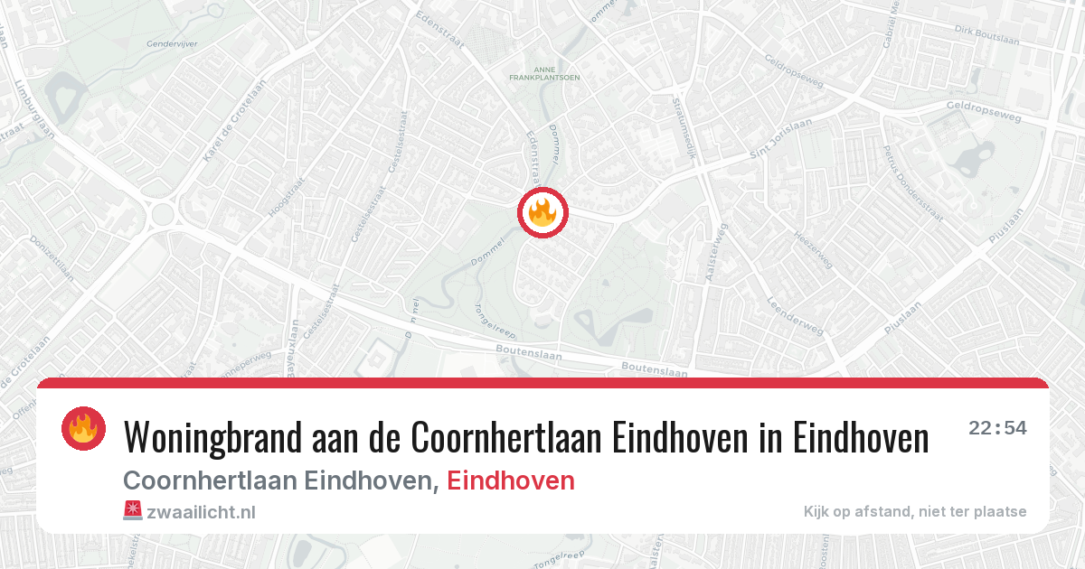 Woningbrand aan de Coornhertlaan Eindhoven in Eindhoven — 28 jun 2026