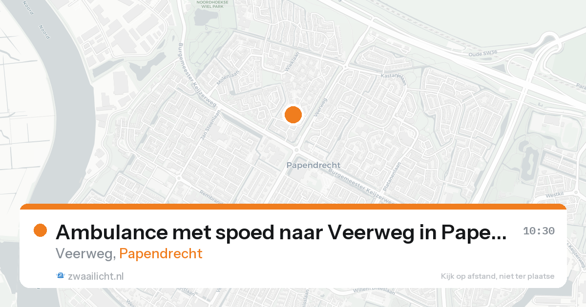 Ambulance met spoed naar Veerweg in Papendrecht — 15 aug 2026