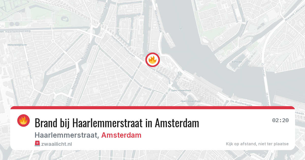 Brand bij Haarlemmerstraat in Amsterdam — 24 jun 2026