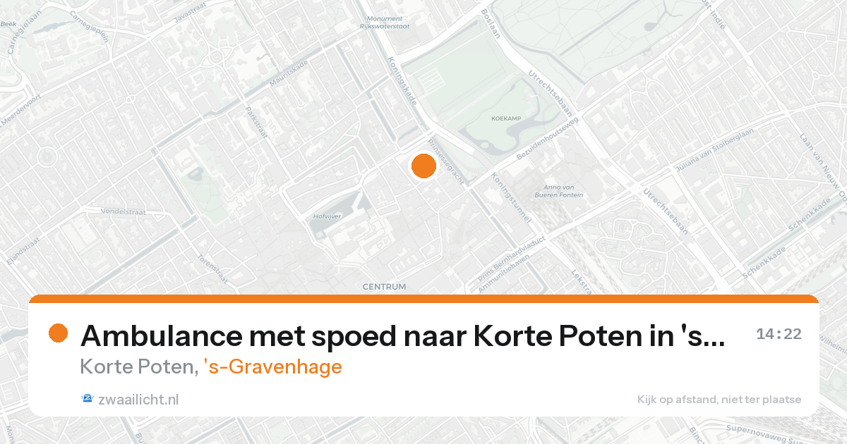 Ambulance met spoed naar Korte Poten in 's-Gravenhage — 23 aug 2026