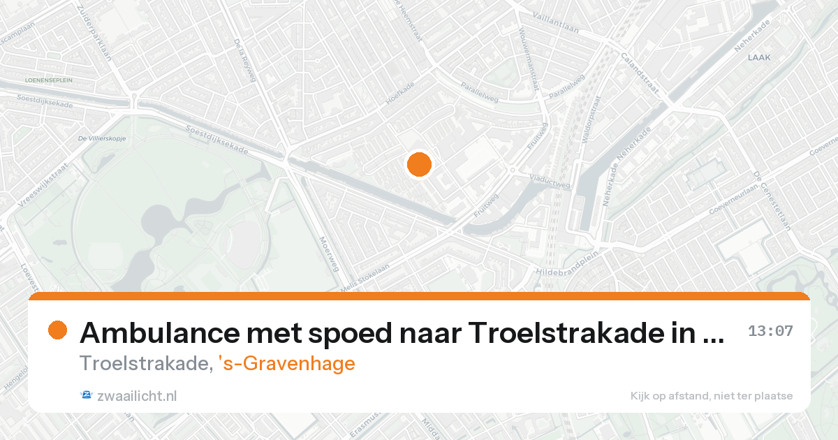 Ambulance met spoed naar Troelstrakade in 's-Gravenhage — 22 aug 2026