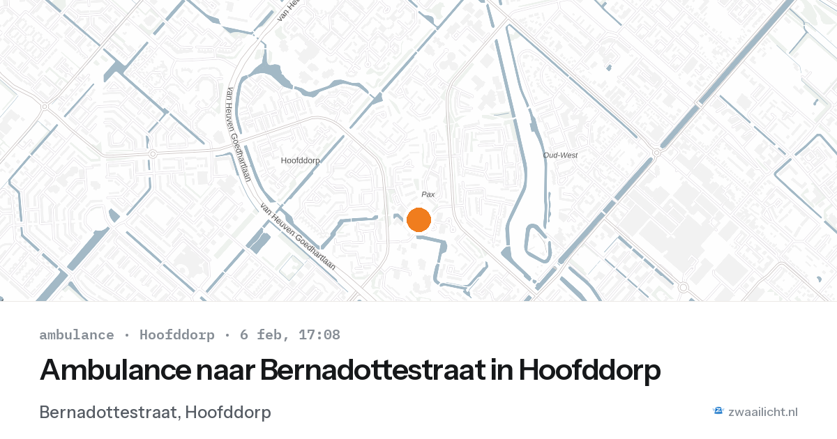 Ambulance naar Bernadottestraat in Hoofddorp — 6 feb 2026