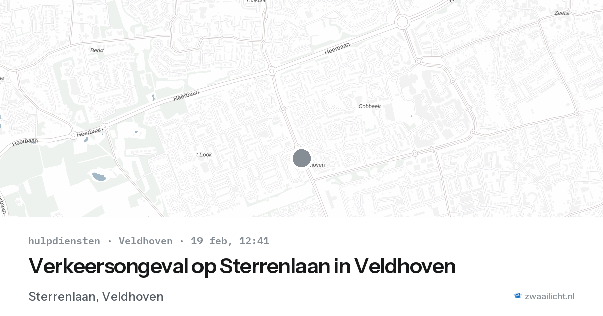 Verkeersongeval op Sterrenlaan in Veldhoven — 19 feb 2026