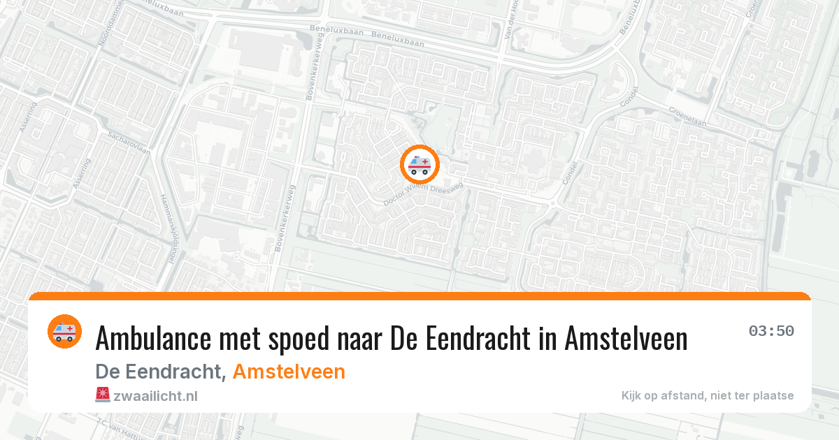 Ambulance met spoed naar De Eendracht in Amstelveen — 2 aug 2026