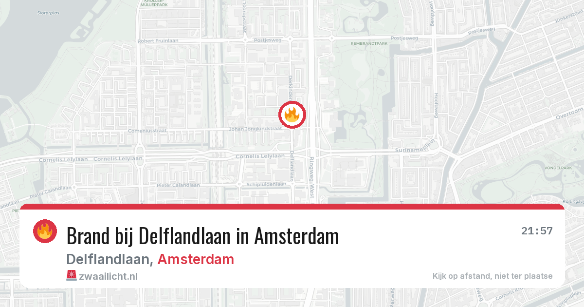 Brand bij Delflandlaan in Amsterdam — 20 jun 2026