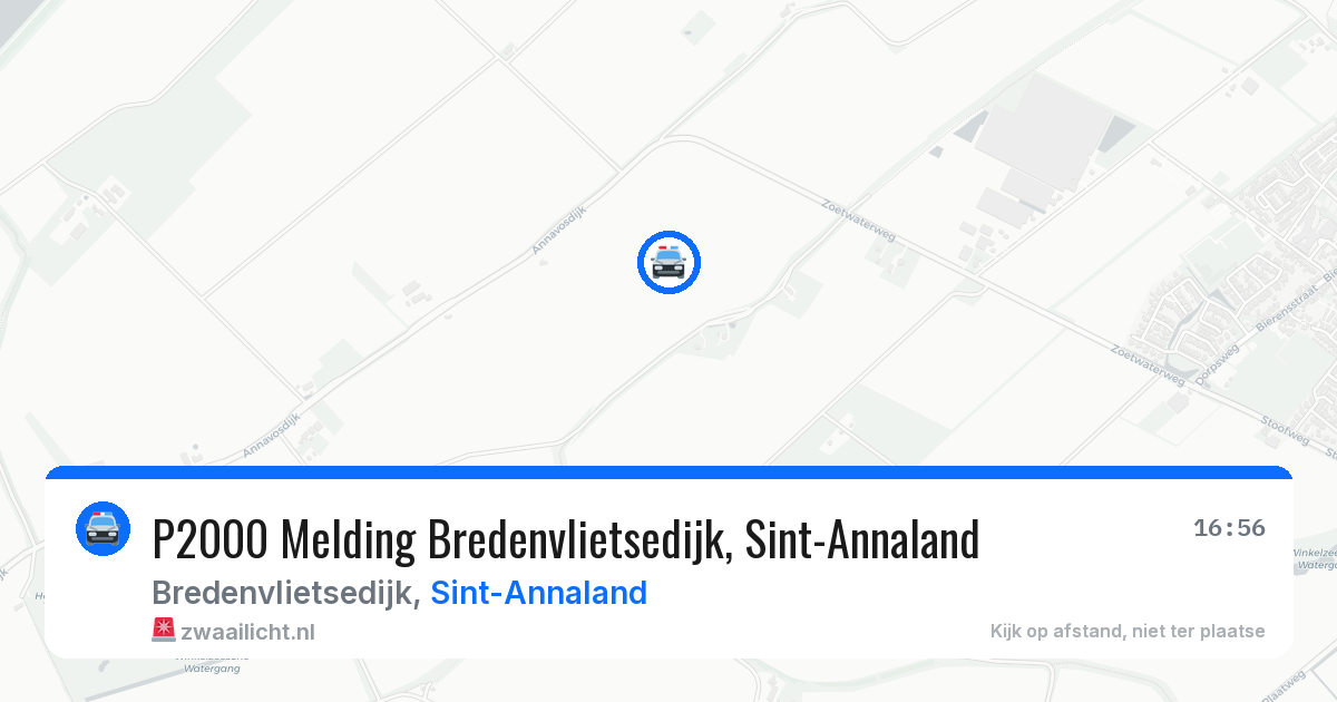 P2000 Melding Bredenvlietsedijk, Sint-Annaland — 13 mrt 2026