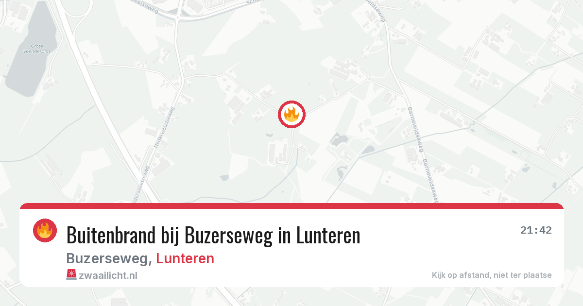 Buitenbrand bij Buzerseweg in Lunteren — 6 aug 2026