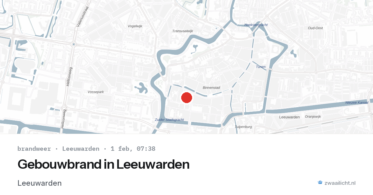 Gebouwbrand in Leeuwarden — 1 feb 2026