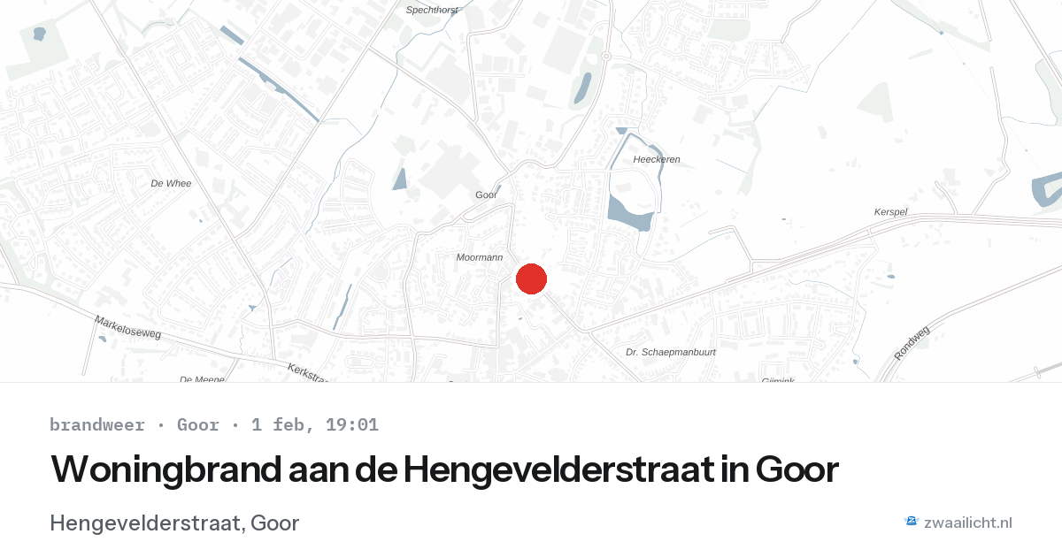 Woningbrand aan de Hengevelderstraat in Goor — 1 feb 2026