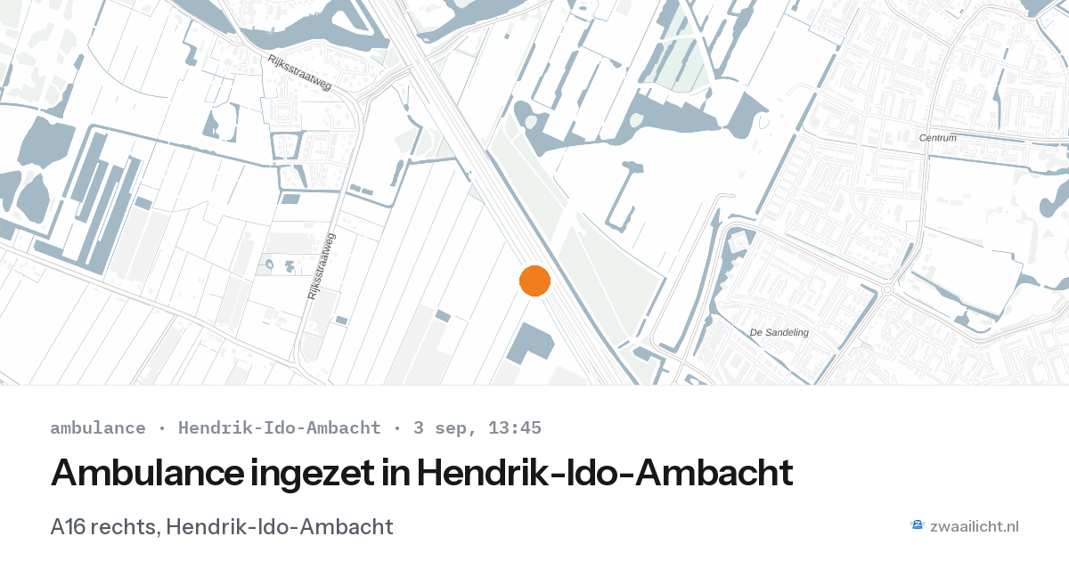 Ambulance ingezet in Hendrik-Ido-Ambacht — 3 sep 2026