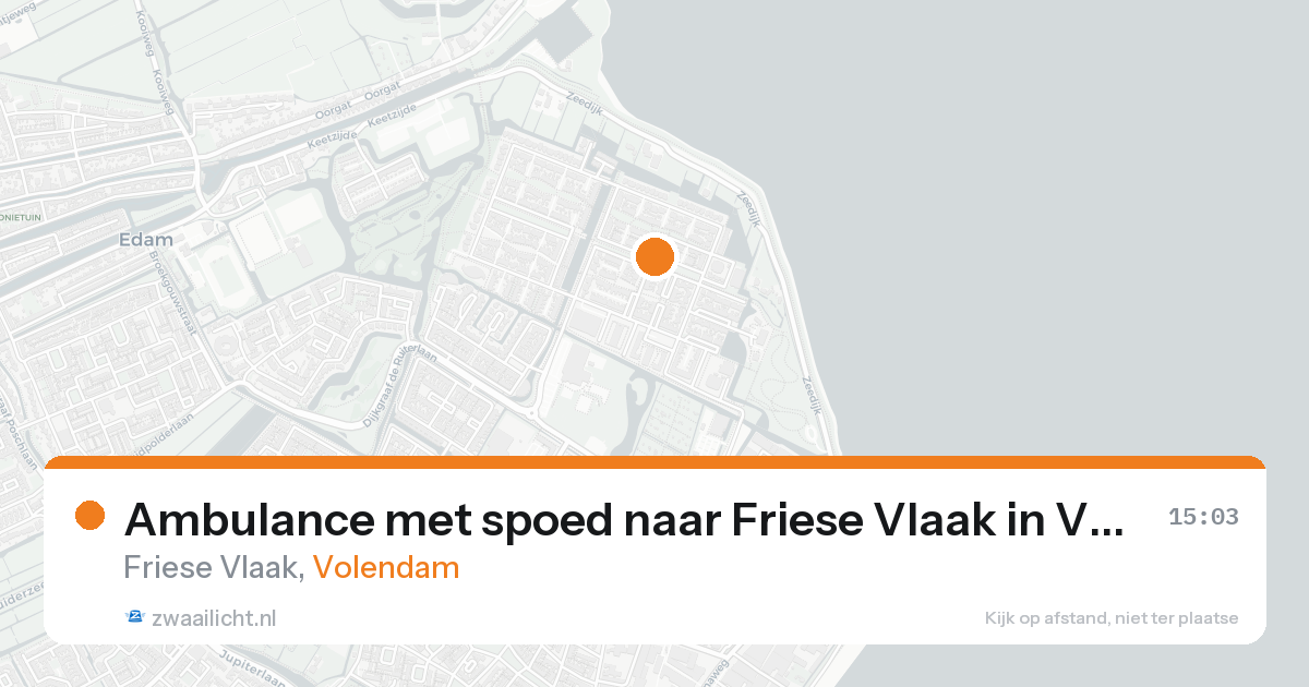 Ambulance met spoed naar Friese Vlaak in Volendam — 20 aug 2026