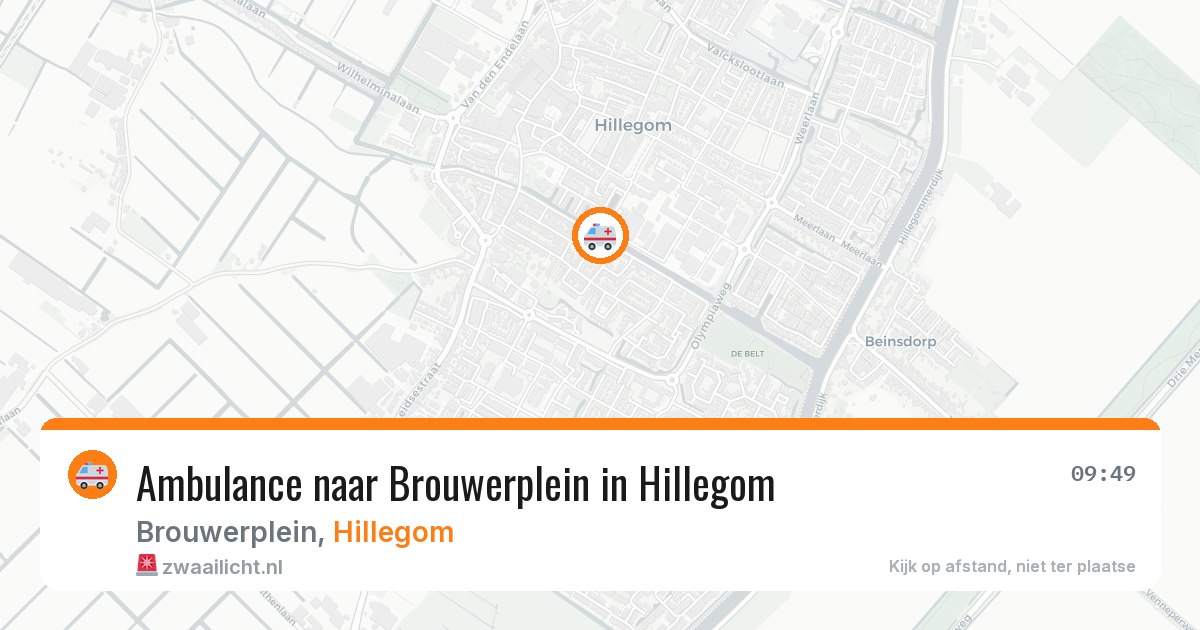 Ambulance naar Brouwerplein in Hillegom — 8 aug 2026