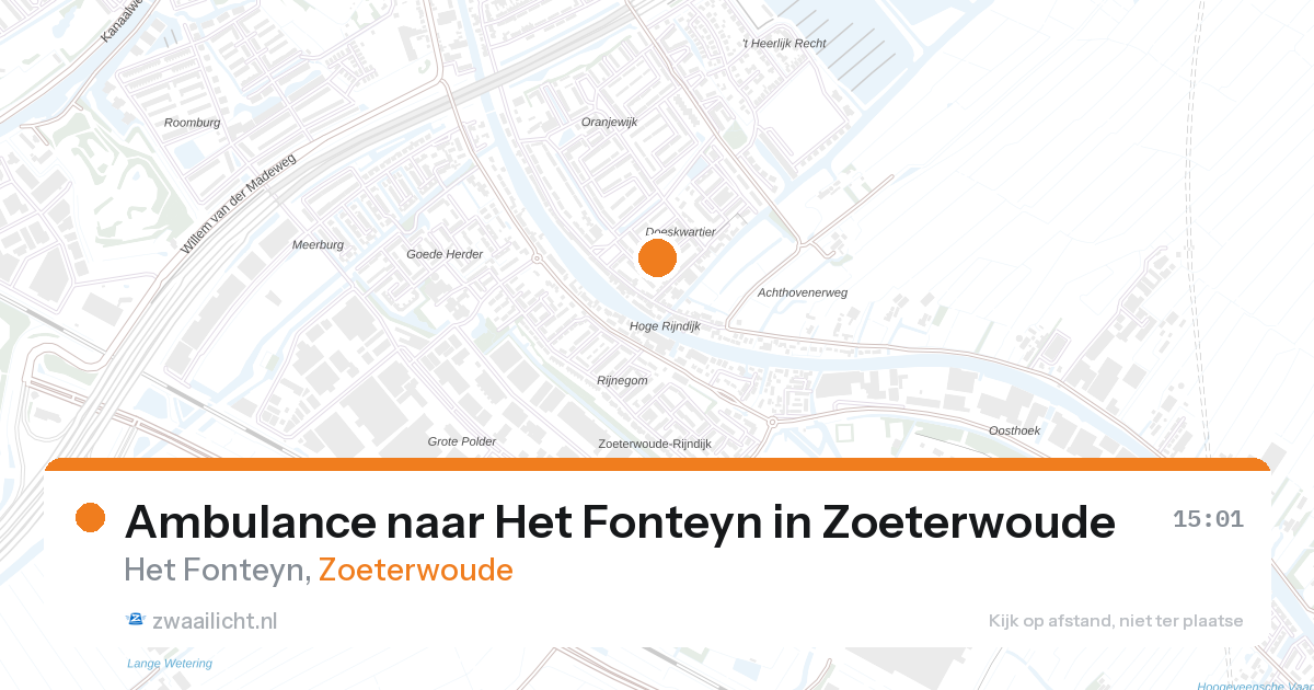 Ambulance naar Het Fonteyn in Zoeterwoude — 24 aug 2026