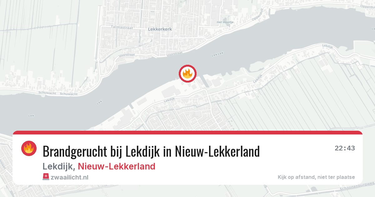 Brandgerucht bij Lekdijk in Nieuw-Lekkerland — 11 aug 2026