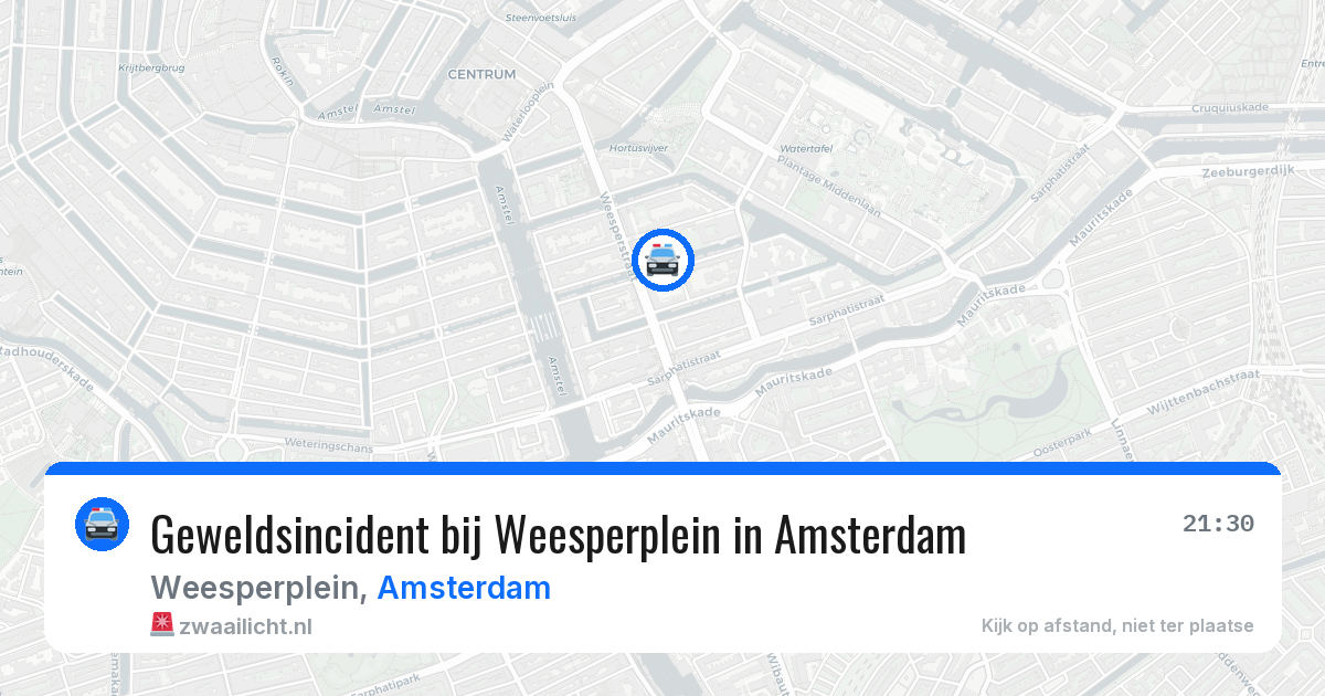 Geweldsincident bij Weesperplein in Amsterdam — 7 aug 2026
