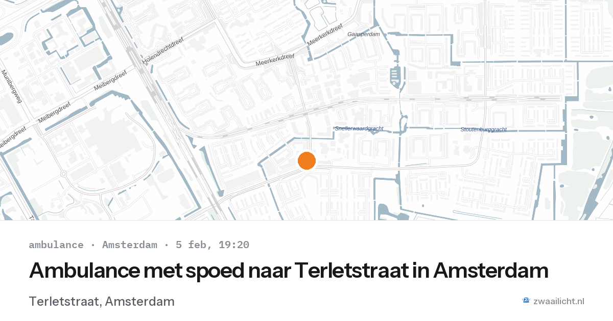 Ambulance met spoed naar Terletstraat in Amsterdam — 5 feb 2026