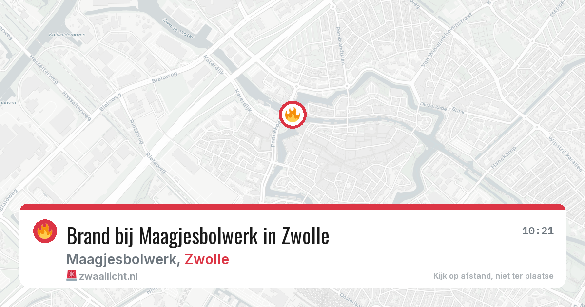 Brand bij Maagjesbolwerk in Zwolle — 7 aug 2026