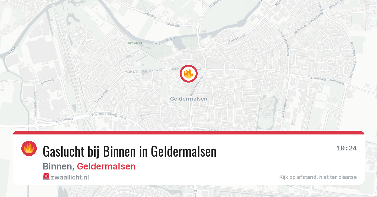 Gaslucht bij Binnen in Geldermalsen — 24 apr 2026