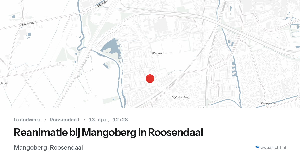 Reanimatie bij Mangoberg in Roosendaal — 13 apr 2026