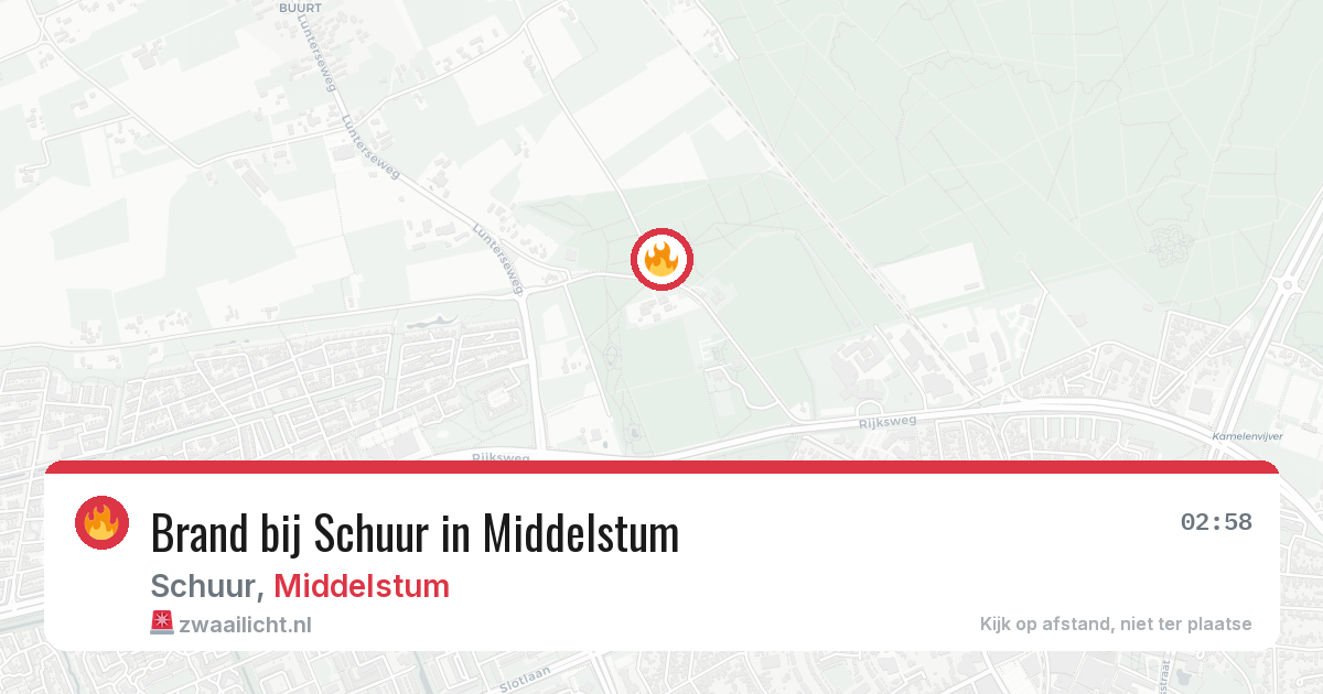 Brand bij Schuur in Middelstum — 28 jun 2026