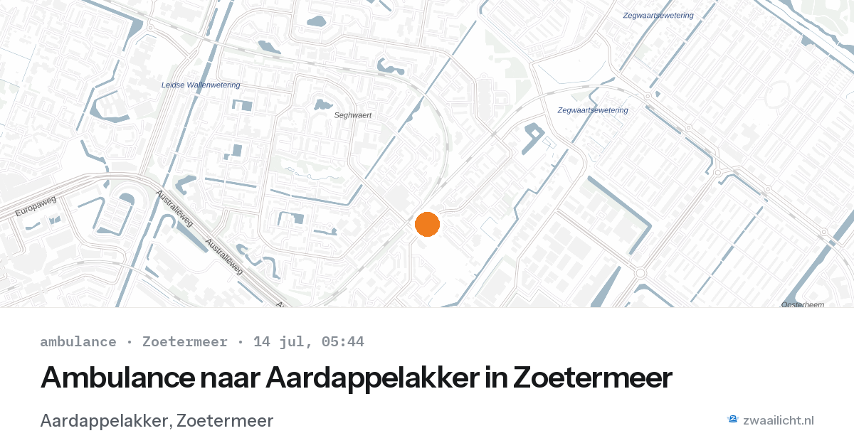 Ambulance naar Aardappelakker in Zoetermeer — 14 jul 2026