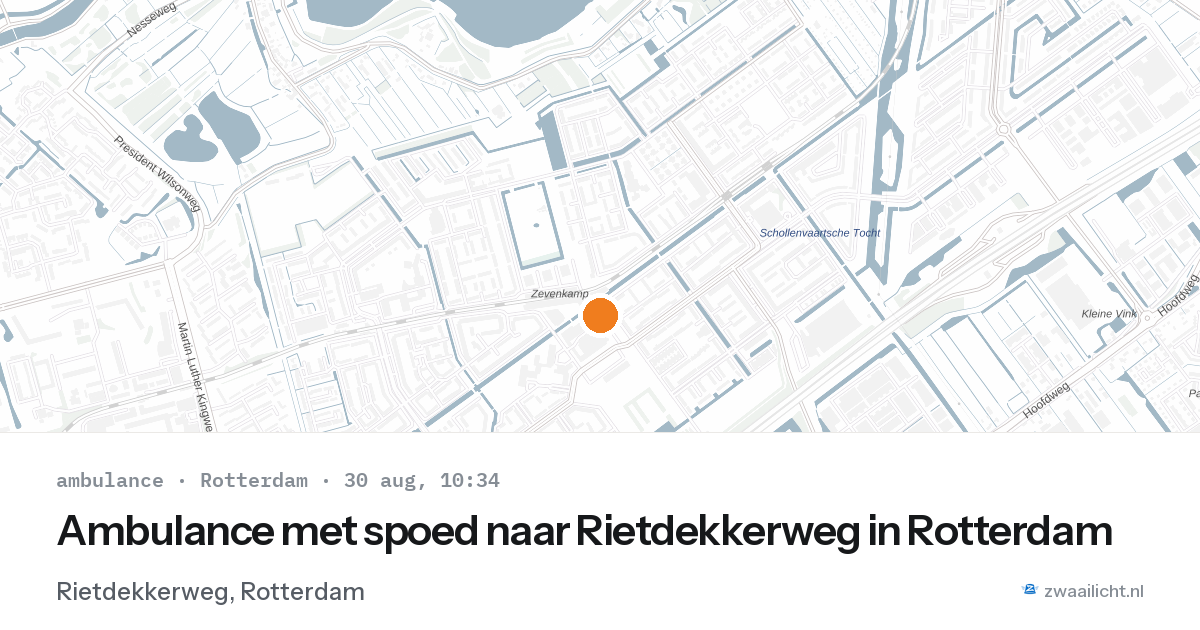 Ambulance met spoed naar Rietdekkerweg in Rotterdam — 30 aug 2026