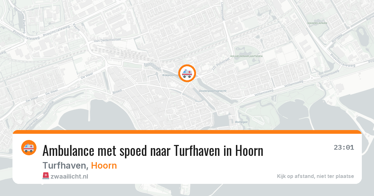 Ambulance met spoed naar Turfhaven in Hoorn — 13 aug 2026