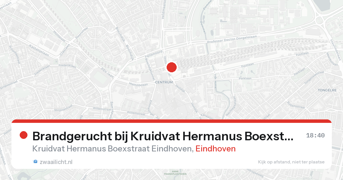 Brandgerucht bij Kruidvat Hermanus Boexstraat Eindhoven in Eindhoven — 22 aug 2026