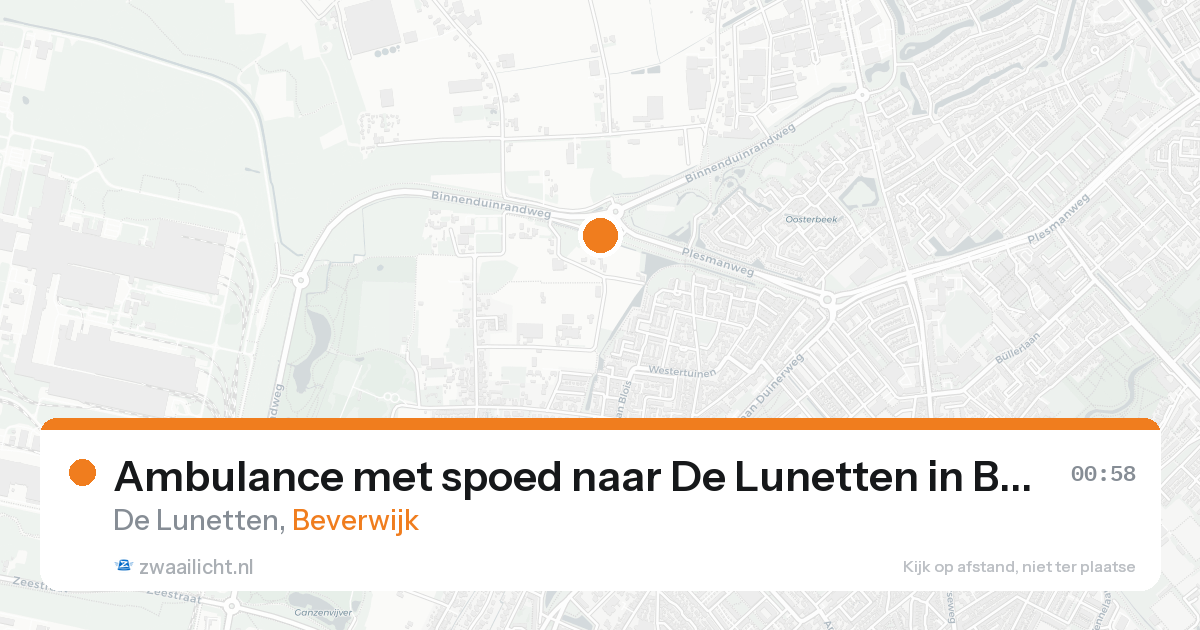 Ambulance met spoed naar De Lunetten in Beverwijk — 19 aug 2026