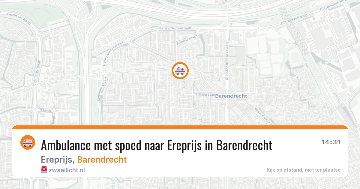 Ambulance met spoed naar Ereprijs in Barendrecht — 17 jul 2026